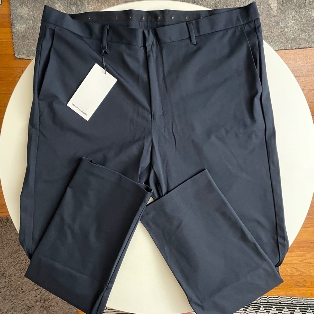 Ministry of Supply Men’s Kinetic Pant Navy 40x34 Standard Fit New